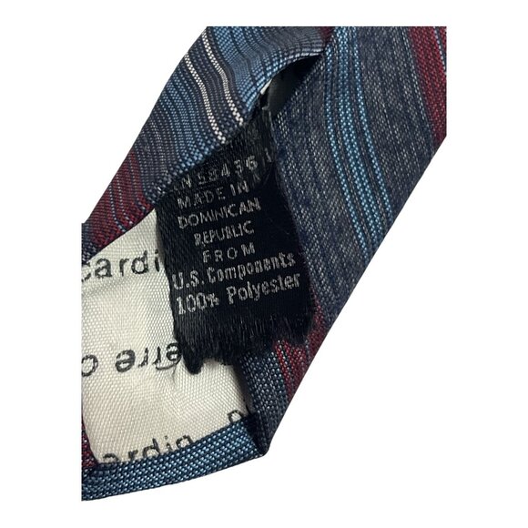 Vintage Pierre Cardin Neckties – Set of 2 Striped Polyester Ties – Brown & Blue - Picture 3 of 4